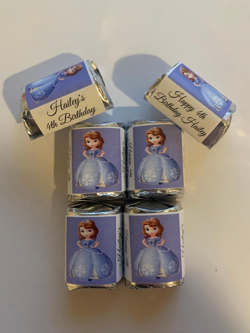 60 Sofia the First Birthday Candy Wrappers