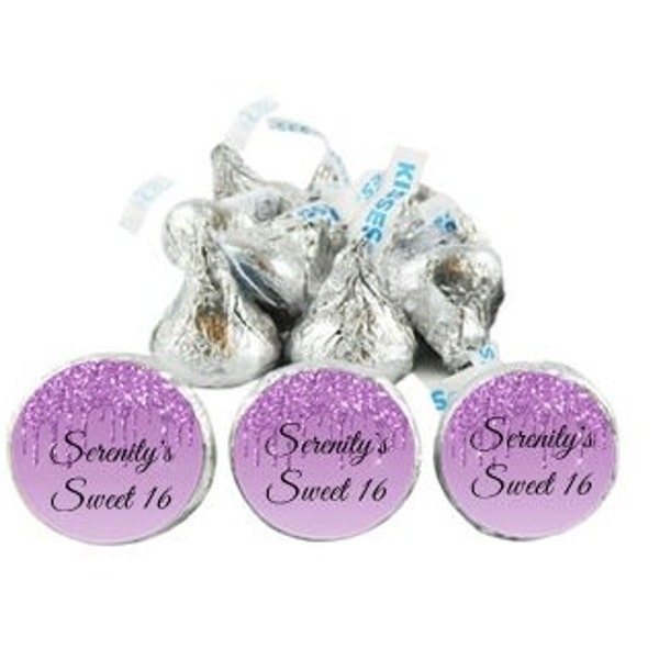 216 Sweet 16 Purple Birthday Kiss Candy Wrappers