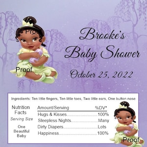 15 Baby Princess Tiana Baby Shower Candy Wrappers