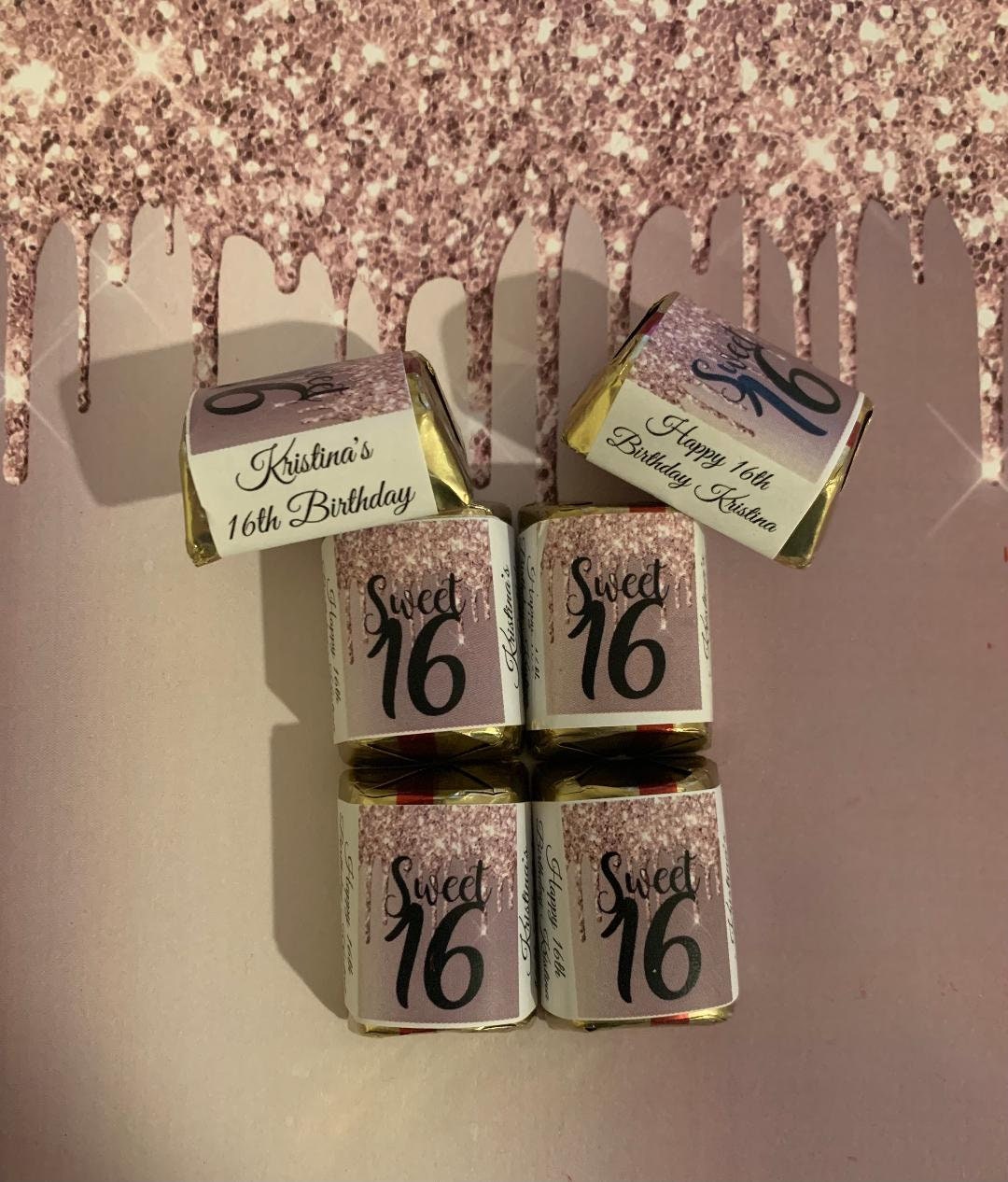 60 Sweet 16 Birthday Candy Wrappers - Etsy