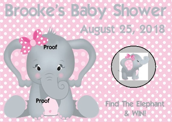 Party Supplies Blue Or Yellow Baby Elephant Baby Shower Scratch Off Tickets Pink Party Games Activities