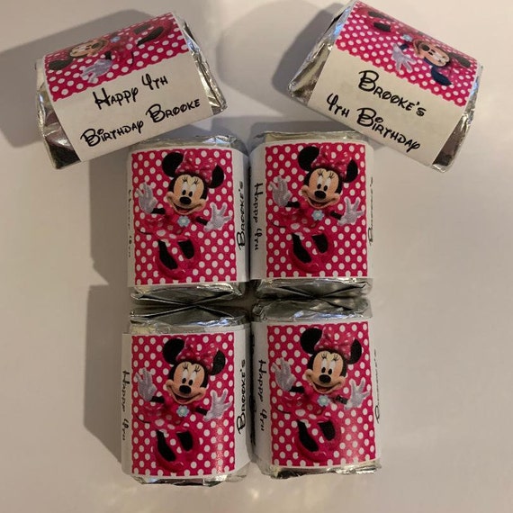 60 MICKEY MOUSE 1ST BIRTHDAY PARTY CANDY WRAPPERS LABELS FAVORS 