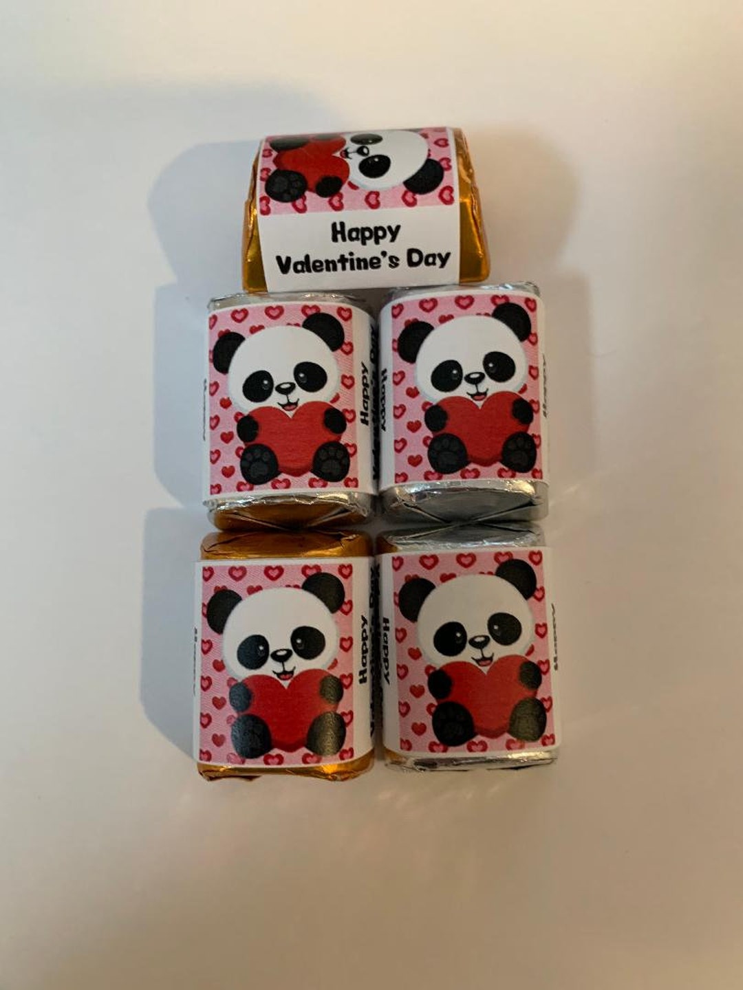 60 Valentine Panda Candy Wrappers - Etsy