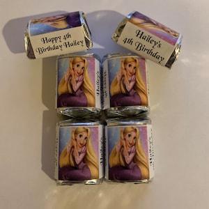 60  Rapunzel  Birthday Candy Wrappers Favors