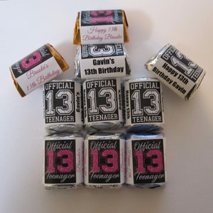 60 13th Birthday Candy Wrappers