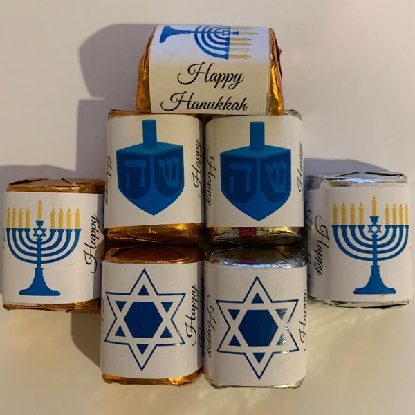 60 Hanukkah Candy Wrappers