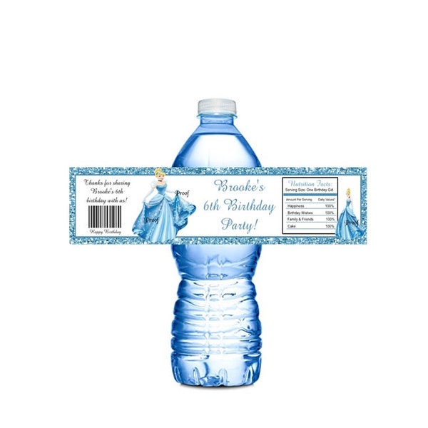 15 Cinderella Water Bottle Wrappers