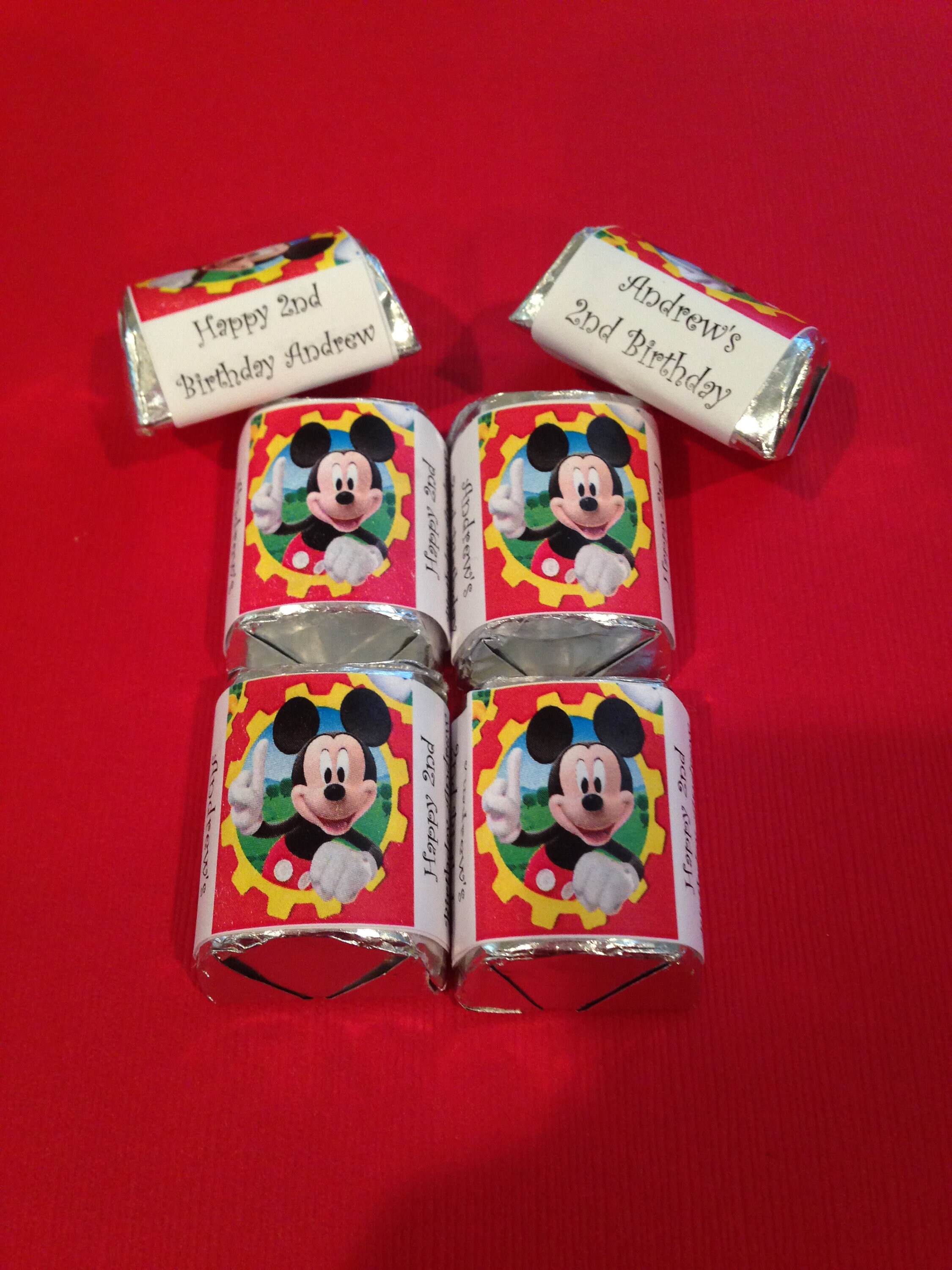thumbnail image 2 of Mickey Mouse Mini Candy Bar Wrappers – Set Of 48 – Birthday Party Favors 2 of 5