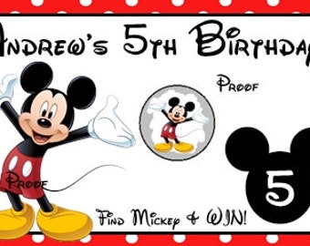 10 Mickey Mouse Birthday Scratch off Tickets