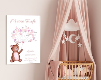 Canvas for christening "little bear" girl