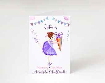 School child folding card invitation - digital product