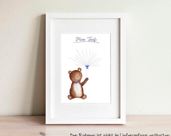 Guest book baptism bear cub