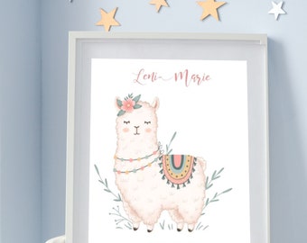 Little Lama - Birth picture with frame