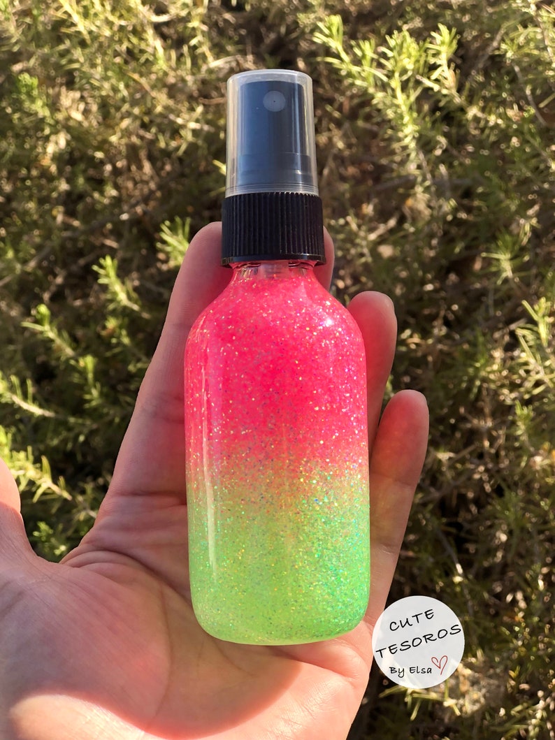 2oz Glittered Glass Spray Bottle Essential Oils Spray Bottle Etsy