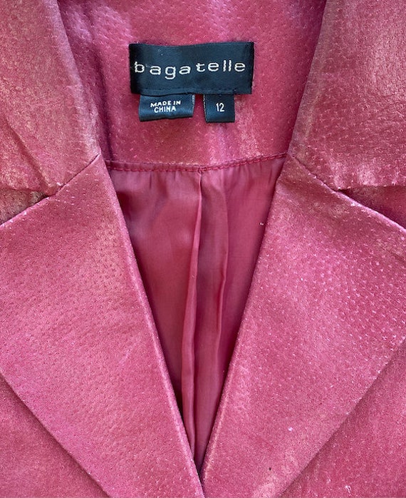 Vintage Bagatelle Pink Leather Blazer Size Medium… - image 10