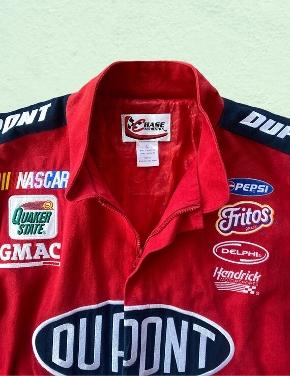 Vintage Dupont NASCAR Flames Racing Jacket Size L… - image 5