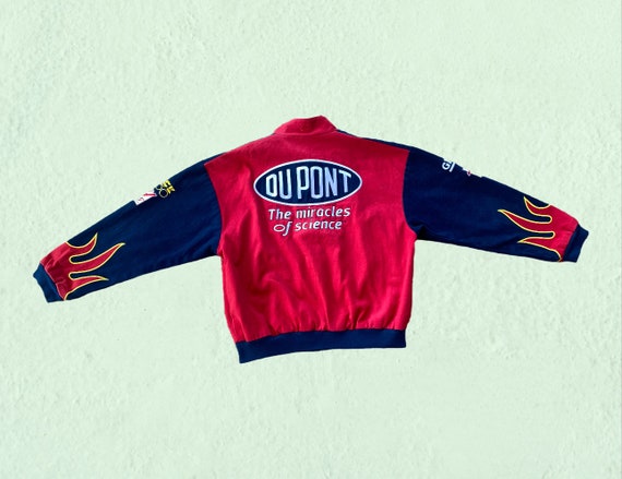 Vintage Dupont NASCAR Flames Racing Jacket Size L… - image 3