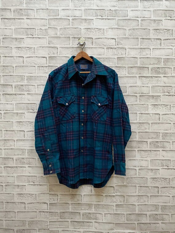 Vintage Pendleton Flannel Western Wear Plaid Shirt