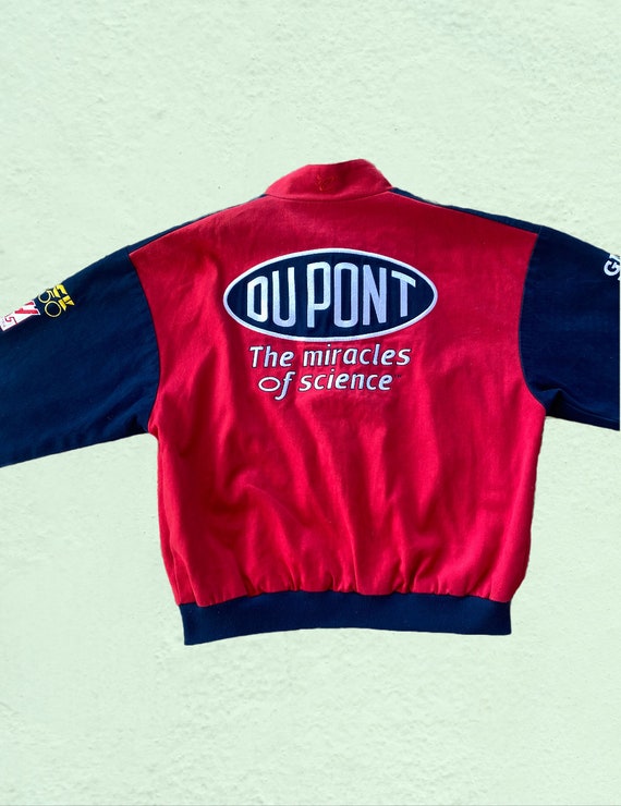 Vintage Dupont NASCAR Flames Racing Jacket Size L… - image 6