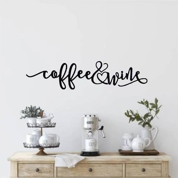 Coffee and Wine Sign | Metal Coffee Bar Sign | Metal Wine Sign | Metal Coffee Bar Sign | Coffee Lovers Gift | Housewarming Gift