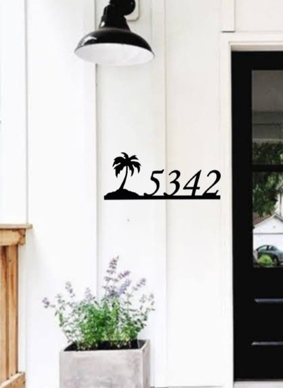 Palm Tree Address Sign Horizontal Address Sign Beach House Etsy