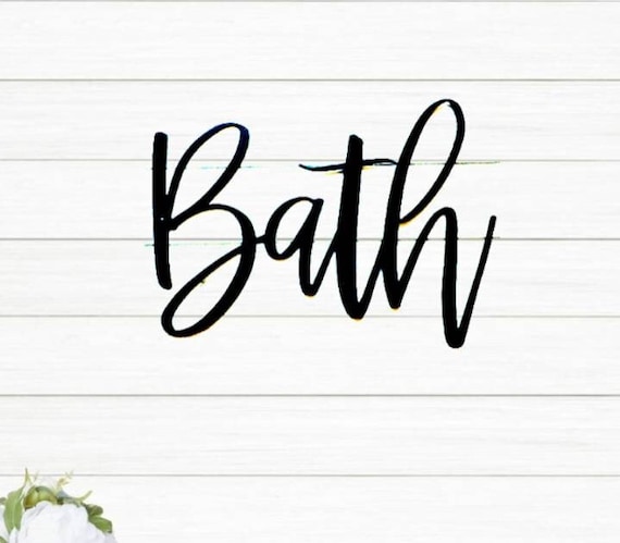 Bath sign bathroom decor sign cursive metal word restroom sign wahroom decor powder room spa sign metal art script bath sign recycled steel