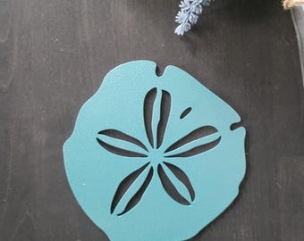 Metal Sand Dollar Sign | Beach Theme sign | Hawaiian decor | Nautical bathroom decor | ocean theme beach house decor | Summer Decor