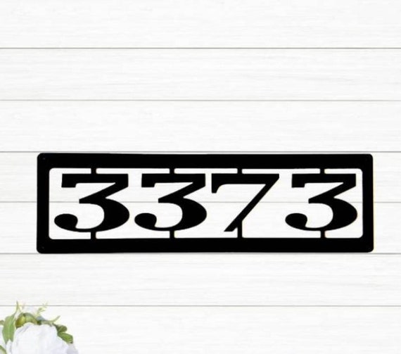 Large horizontal address plaque house number sign industrial digit sign home address sign weatherproof outdoor sign house numbers