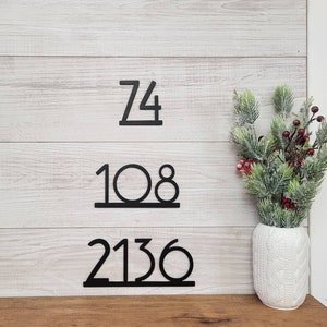 Mid Century Modern House Numbers | Modern Address Sign | Horizontal Address Sign | Address Number Sign | Metal Address Sign