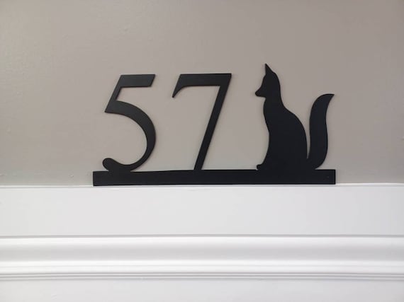 Custom Fox Address Sign | Modern Fix House Numbers Sign | Metal Fox Home Address Sign | Horizontal Address Number | Weatherproof Address