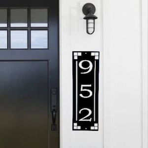 Craftsman vertical address sign | arts and craft house numbers | craftsman style home address | craftsman house numbers | weatherproof