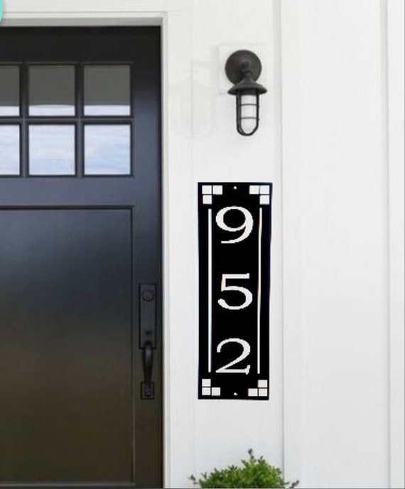 Craftsman vertical address sign | arts and craft house numbers | craftsman style home address | craftsman house numbers | weatherproof