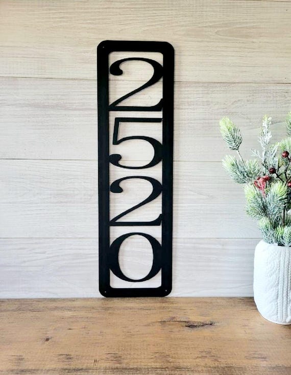 Large Vertical Address Sign | House Number Sign | Industrial Digit Sign | Home Address | Outdoor Sign | Metal Art | House Numbers |