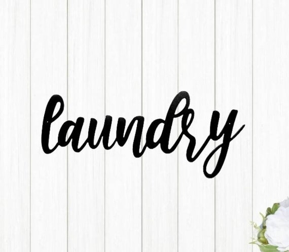 Laundry cursive word sign | farmhouse style laundry | home decor | metal wall art | words | gift | housewarming | laundry room sign