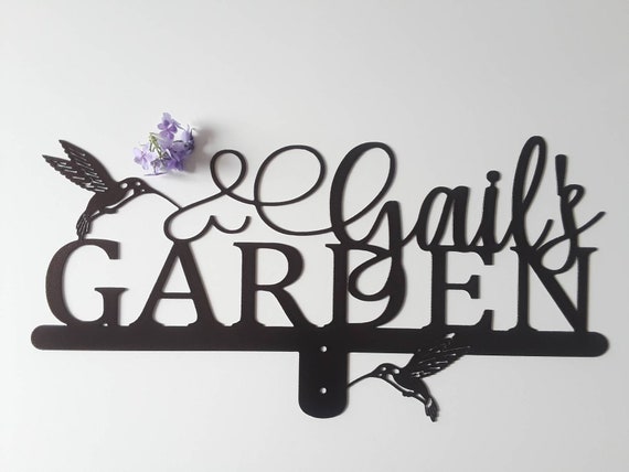 Custom hummingbird garden name sign | garden stake | birds | weatherproof garden decor | mothers day gift | personalized | metal wall art