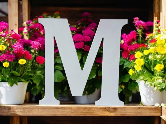 Freestanding Monogram Letter Sign | Family Initial Sign | Personalized Name Sign | 3/4 Incg Thick Last Name Letter | Fireplace Mantle Sign