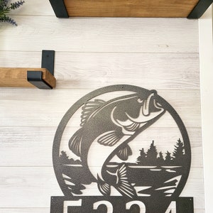 Bass Fish Address Sign | Fish Address Sign | Fishing House Number ...