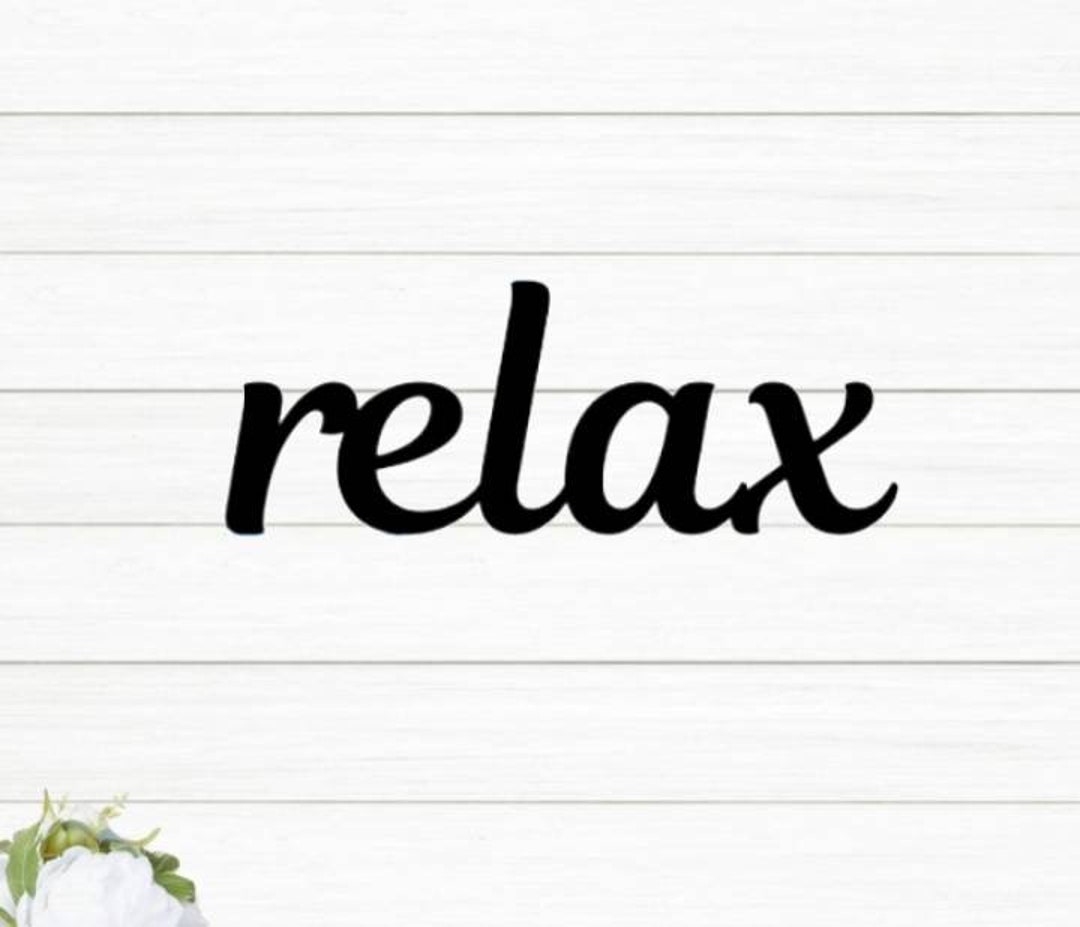Relax Sign Bathroom Decor Sign Cursive Metal Word Restroom - Etsy