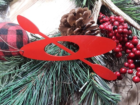 Kayak ornament christmas tree ornament christmas gift wood tree party favor tree stocking stuffer wooden kayak lover kayaker gift outdoor
