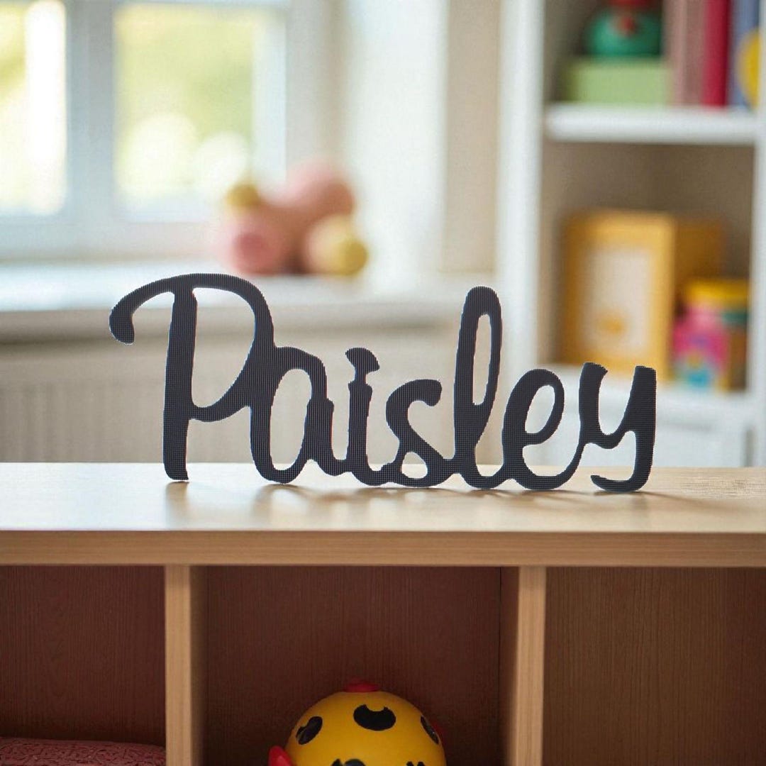 Name Sign Cursive Freestanding Name Sign | Personalized Name Sign | Kids Room Sign | 3/4 ...
