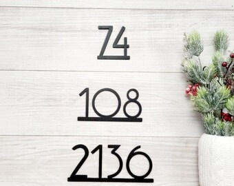 Mid Century Modern Number Sign | Modern Home Address Sign | Horizontal Address Sign | Address Number Sign | Metal Address Sign