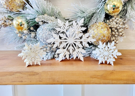 Freestanding Snowflake Sign | Winter Sign | Winter Decor | 3/4 Inch Thick Snowflake Sign | Fireplace Mantle Sign | Ski Lodge Decor