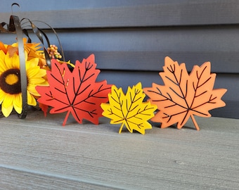 Freestanding Fall Leaf Sign | Freestanding Leaves | 3/4 Inch Thick Leaf Sign | Fireplace Mantle Sign | Entryway Decor