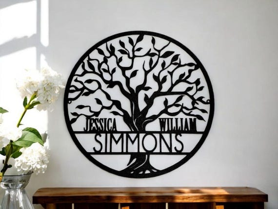 Personalized family tree sign | last name sign | couples tree of life sign | personalized wedding gift sign | personalized anniversary gift