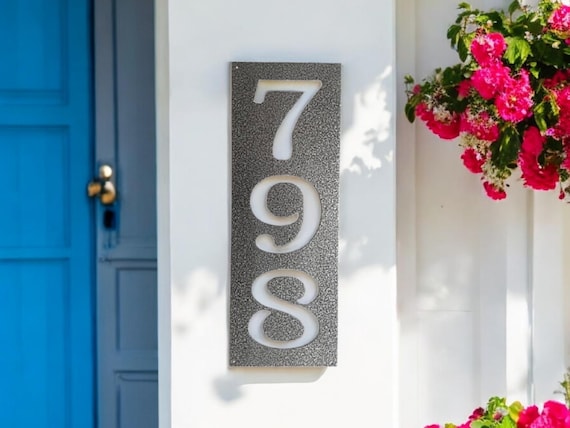 Large Number Metal Sign | Home Address Sign | Vertical Address Sign | Address Number Sign | Metal Address | Weatherproof Sign | Metal Art