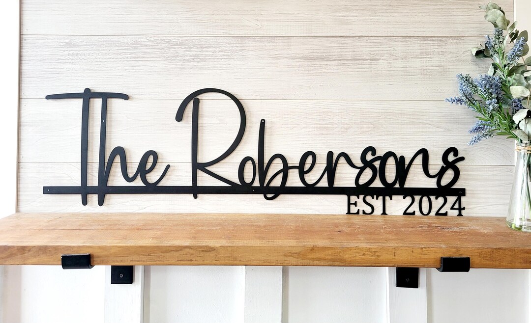 Personalized Family Name Sign | Anniversary Gift | Metal Last Name Sign ...
