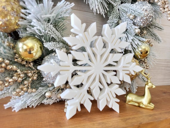 Freestanding Snowflake Sign | Winter Sign | Winter Decor | 3/4 Inch Thick Snowflake Sign | Fireplace Mantle Sign | Ski Lodge Decor