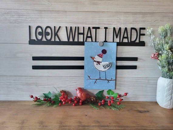Look What I Made Sign | Kids Art Display Sign | Magnetic Art Board | Childs Artwork Sign | Playroom Wall Art | Grandma's Brag Board