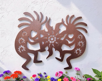 Metal Kokopelli Couple Sign | Southwest Patio Decor