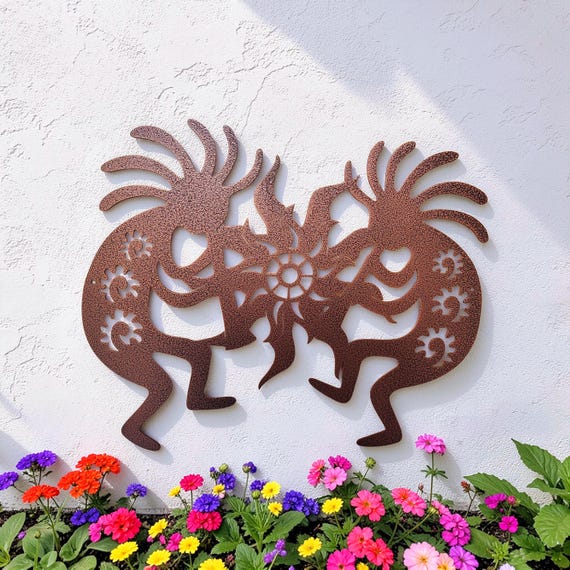 Kokepelli sun sign |Metal Kokepelli Couple Sign | southwest outdoor patio porch decor | outdoor decoration | sun home decor